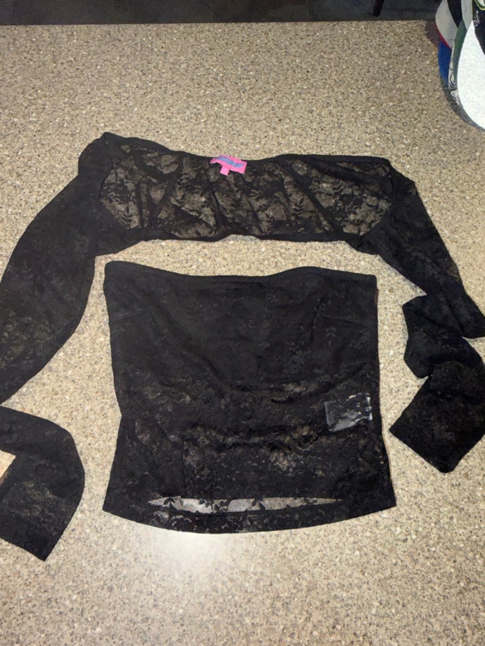 Edikted Black Lace Two-Piece Set